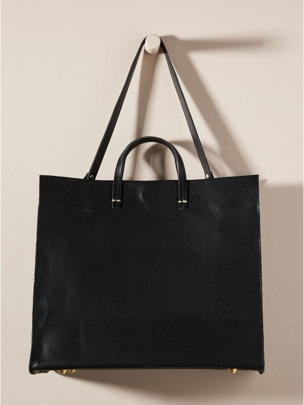 Clare V. Simple Tote Bag-black Perf - Picture 3 of 14